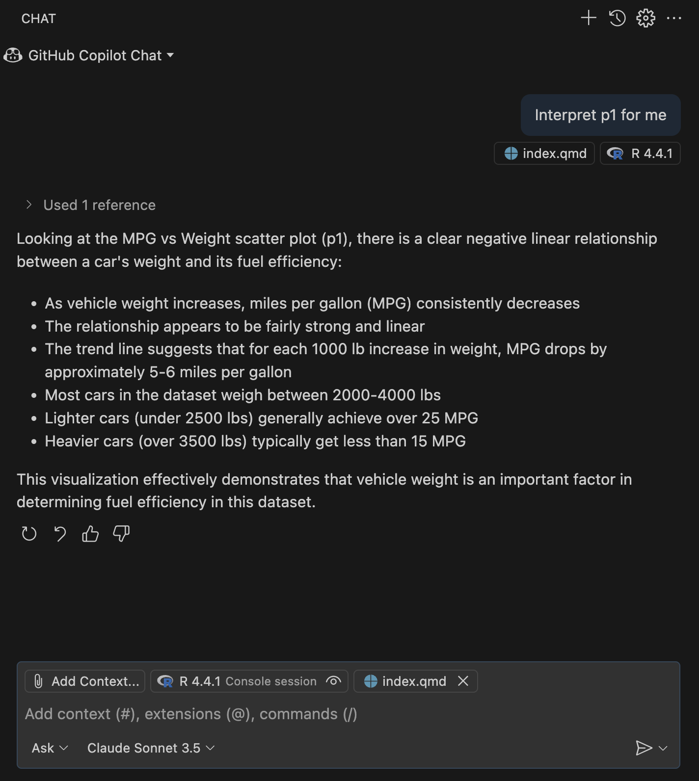p1 plot interpretation from Positron Assistant